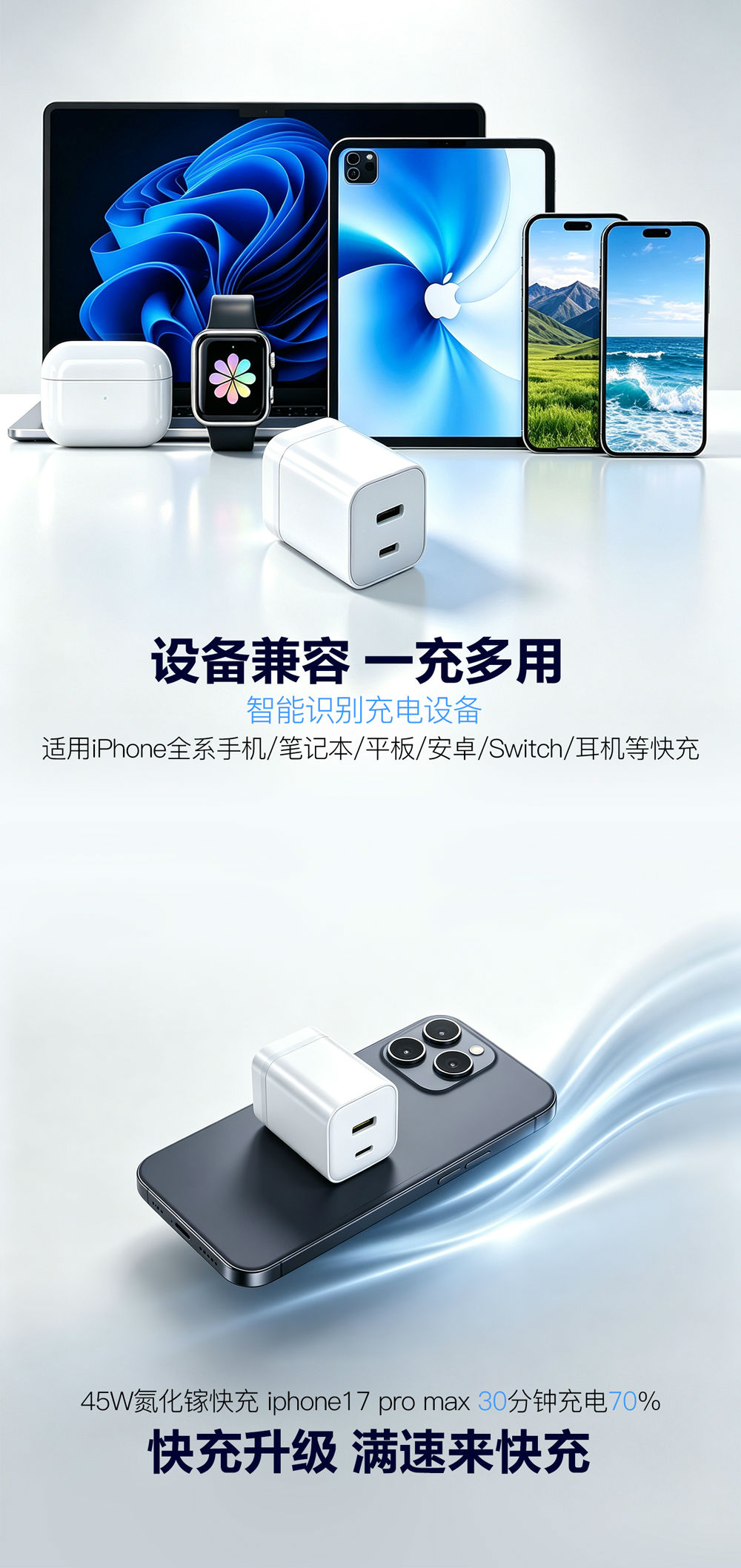 飞天鹰45W氮化镓充电器